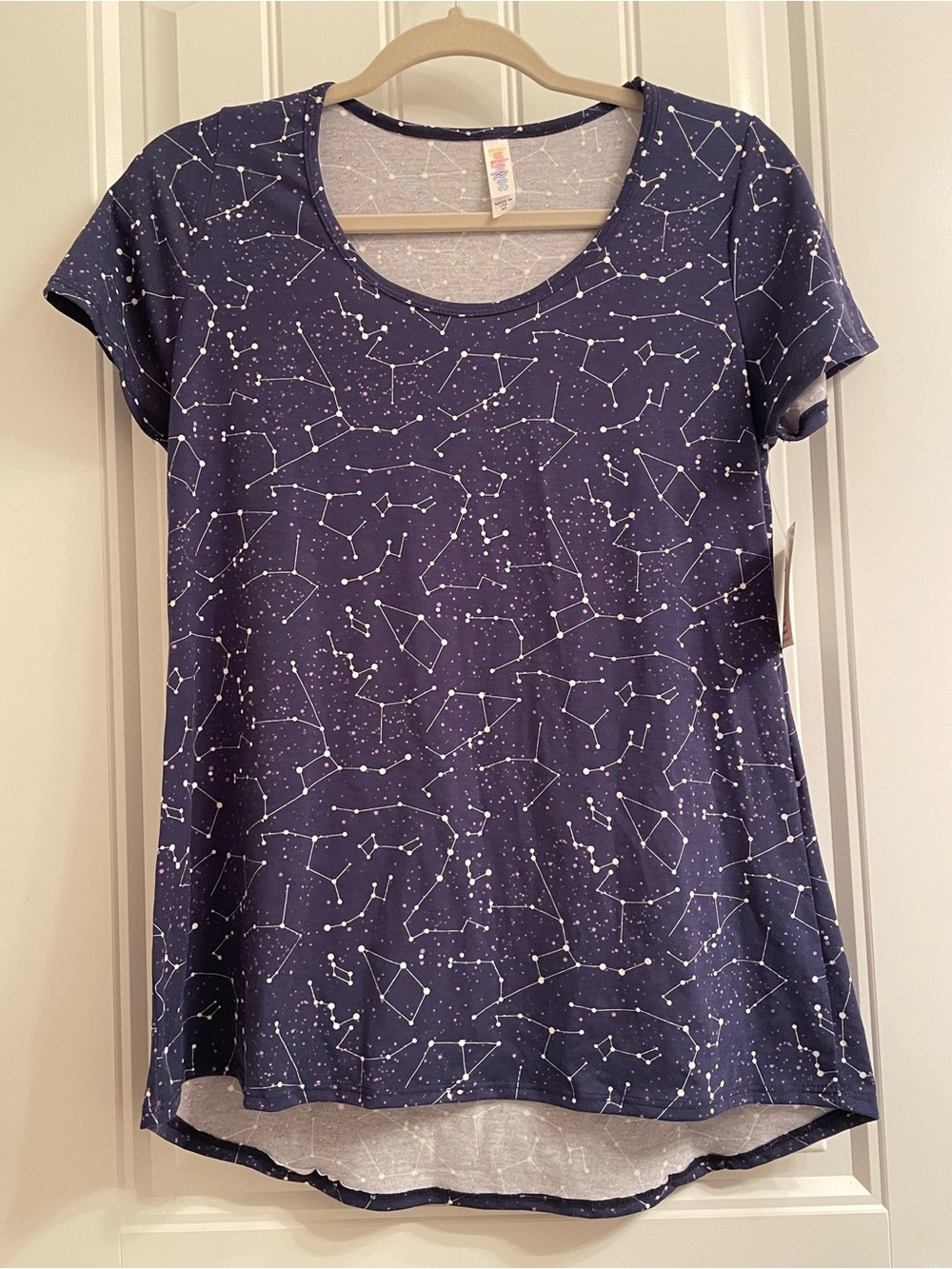 LULAROE Navy & White Constellation Short Sleeve Tee